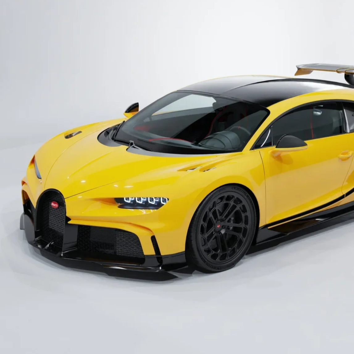 Atlanta Marietta Yellow sports car on a white background