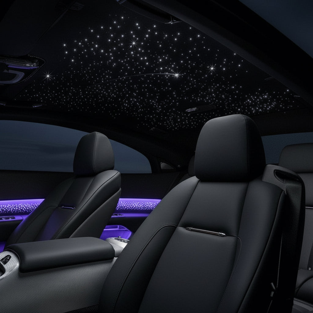 Luxury car interior with starry sky ceiling in Atlanta Marietta Georgia