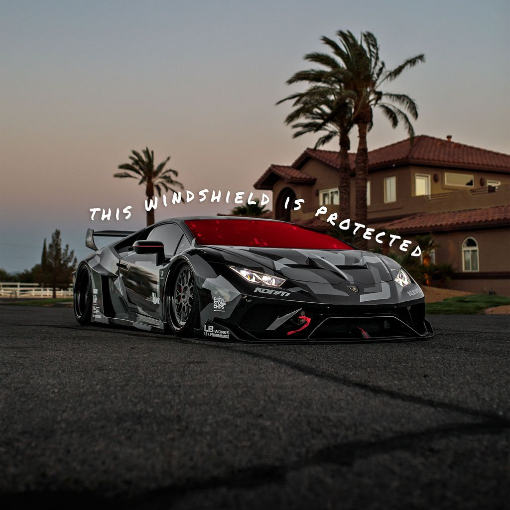 Luxury sports car on a road with palm trees and a house in the background in Atlanta Marietta